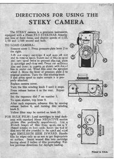 Ricoh Steky 3 manual. Camera Instructions.